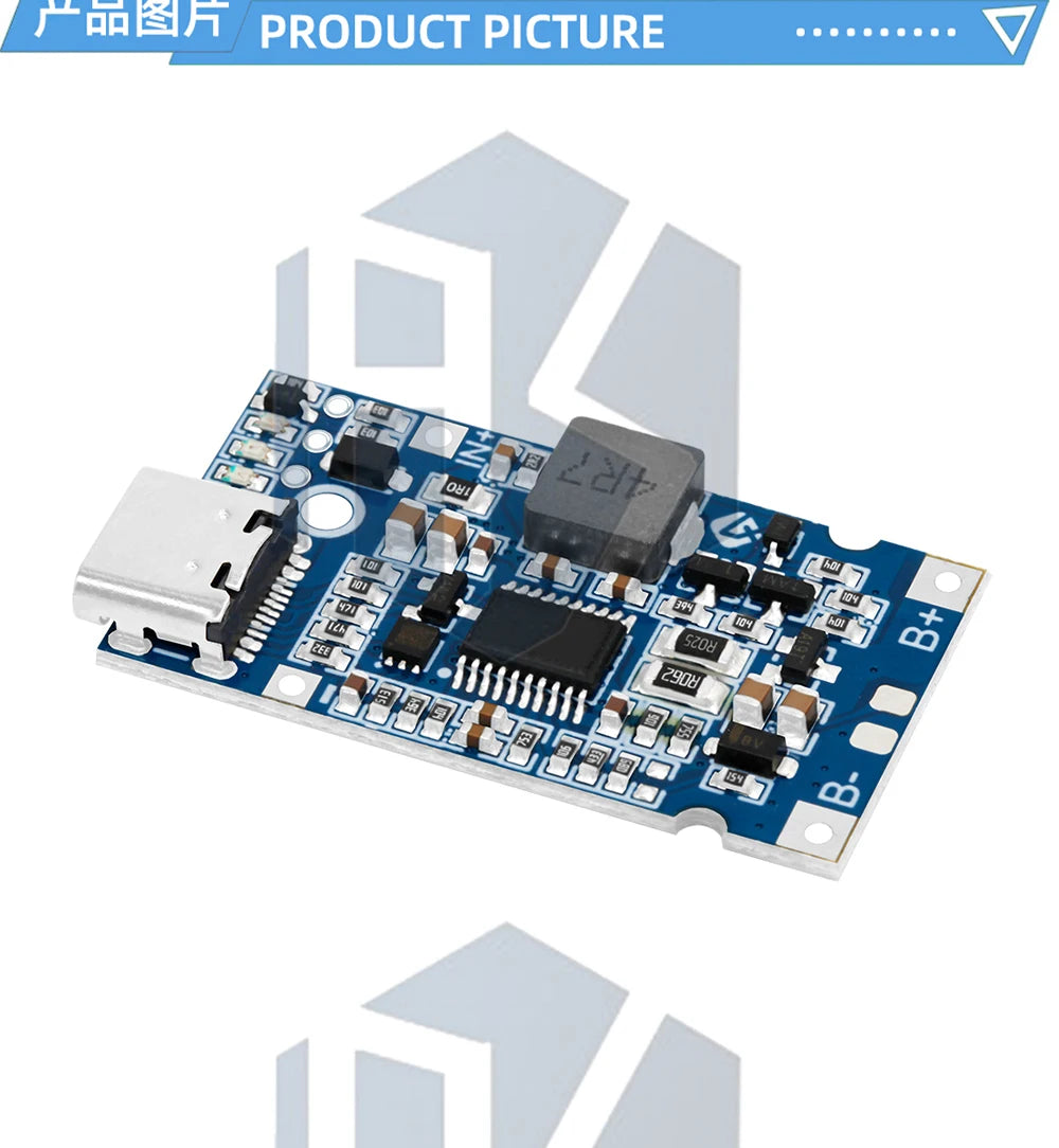 Type-C USB 2S 3S 4S  BMS 4.5V-15V 18W 2A Lithium Battery Charging Module Support QC Fast Charge With Temperature Protection