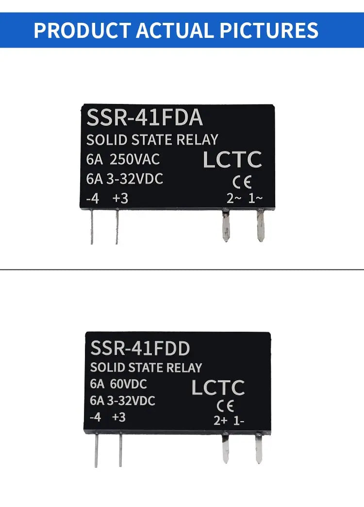 SSR Solid State Relays DC to DC Slim Relay Module 3-32VDC 6A Mini Relay Non-contact DIN Rail Relay SSR-41FDD