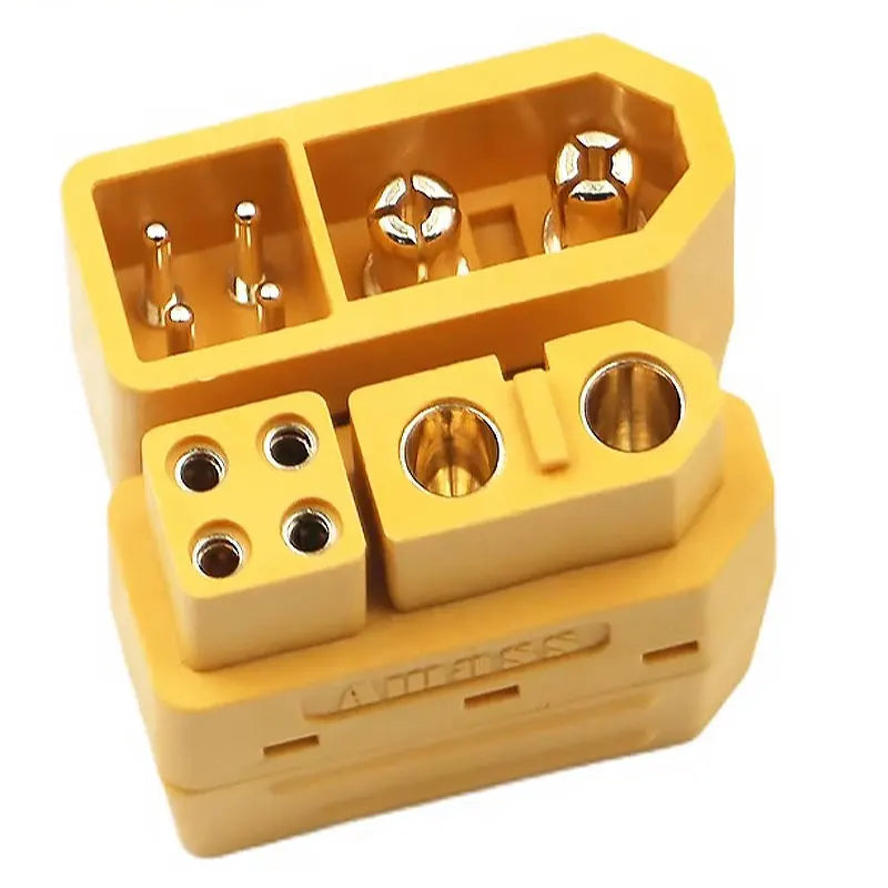 2+4 XT60 with Signal Pin Model Aircraft High Current Lithium Battery Plug Male Female 6pin Welding Wire Connector with Sheath