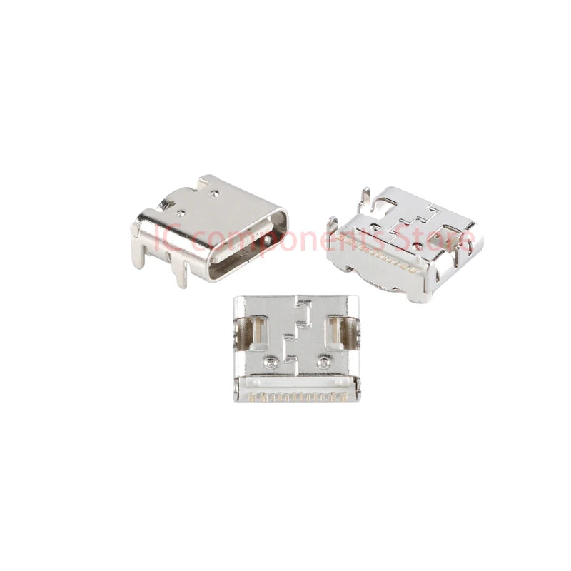 10Pcs USB Connector Type C Female Charging Port Jack 2/6/16 Pin Type-C Socket PCB Soldering SMD SMT DIY Repair Type C Adapter