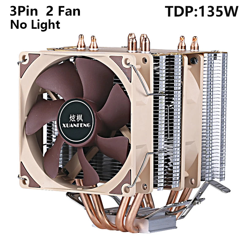 XUANFENG Air-cooled CPU Cooler 90mm Fan Twin Towers 4/6 Heat Pipe 4pin/PWM Compatible LGA2011 115x 1200 1700 X79 X99 AMD AM3 AM4