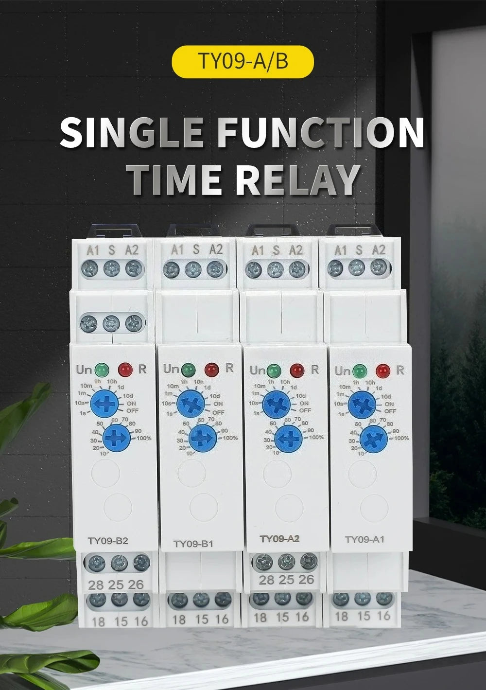 Din Rail Time Relay A Power-On Delay B Delay Disconnection AC/DC 12V-240V 16A 0.1S~10 Days Power-on delay automatic switch