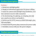 2PCS DC 12V Male Female BNC Connectors 5.5*2.1mm/2.5mm Welding-Free Power DC Plug Adapter Jack Sockets For LED Strip CCTV Camera
