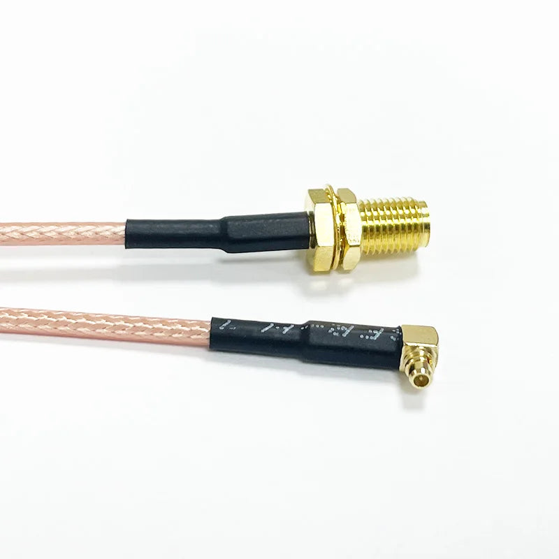 SMA/RPSMA Female to MMCX Male 90 Degree Extension Coax Cable 15cm to 5M Extender for Antenna, Radios