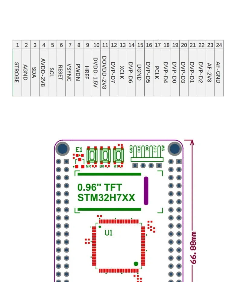 STM32H750VBT6 Development Board - ARM Microcontroller Core Board, STM32H7 Minimum System Board for Embedded Projects