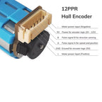 All-Metal TT Encoder Motor, 12PPR Hall Encoder, High Torque 1:90 Gearbox, Metal Shaft DC Geared Motor, DC 3-12V Gearbox Motor