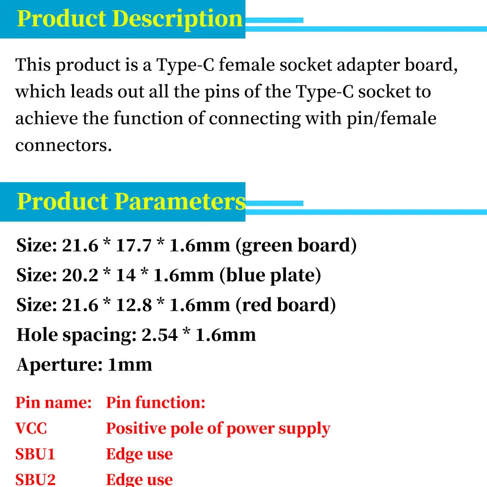 1-10PCS 16Pin 2.54mm USB TYPE-C to PCB Data Transmission Power Adapter Pin Board Test Board Solder Female DIP Connector Socket