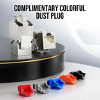AMPCOM CAT7 RJ45 Keystone Jack, STP Shielded Tool Free Self-Locking CAT8 Cat6a Keystone Zinc Alloy RJ45 Module Coupler Adapter