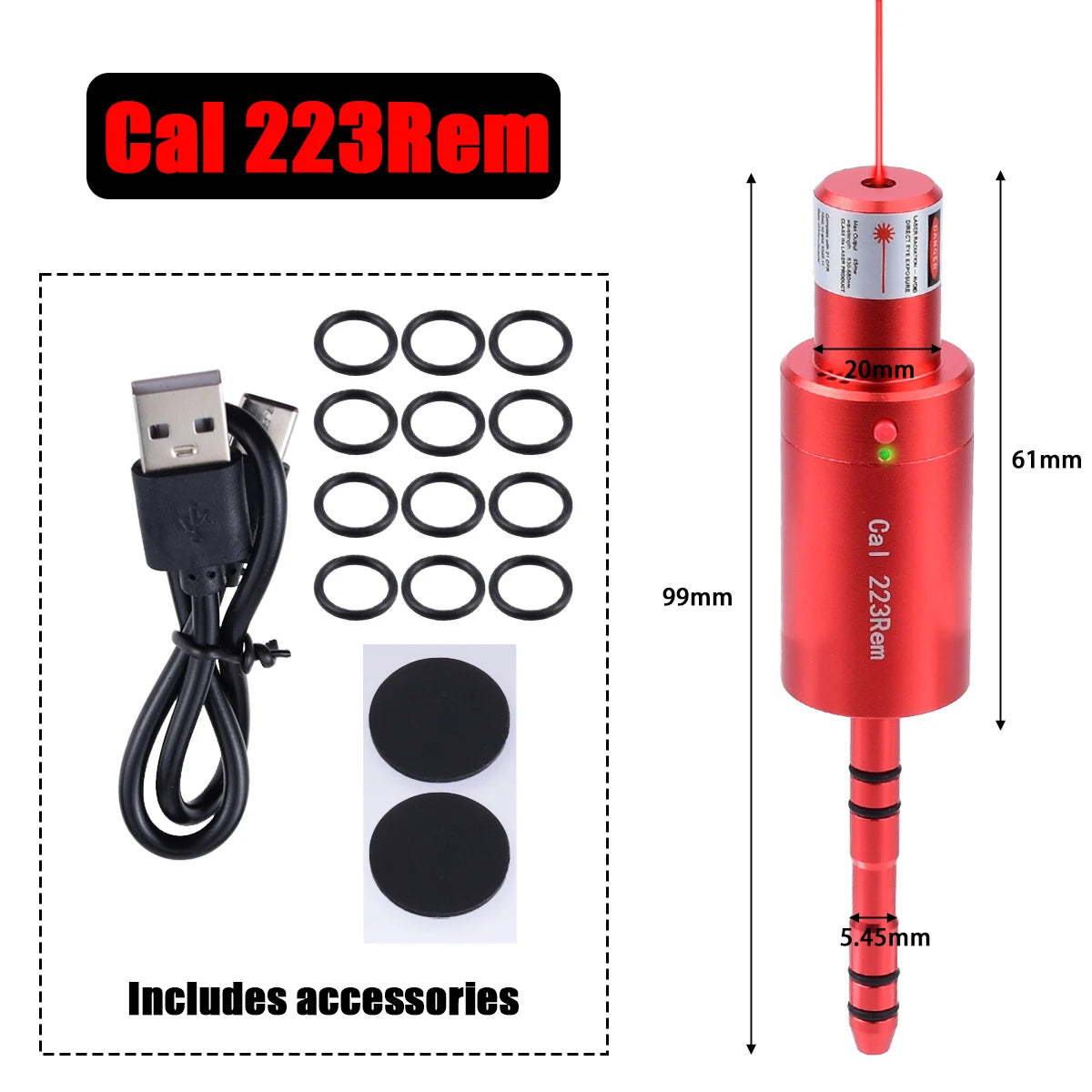 9mm 38SPL 22LR 12GA CAL177 7mm 6.5mm Training Bullet Bore Sight Voice Controlled Laser Dual-purpose for Training and Calibration