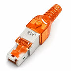 SUMMITEK CAT8 Cat7 CAT6A Tool-Free Connector RJ45 Termination Plug SFTP Zinc Alloy Shielded for Ethernet Cables POE