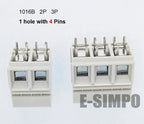 20pcs 1016A 1016B-10.16-3P Straight 10.16mm 650V57A 22-8AWG 1pole with 2/4 Solder Pin High Current PCB Screw Wire Terminal Block