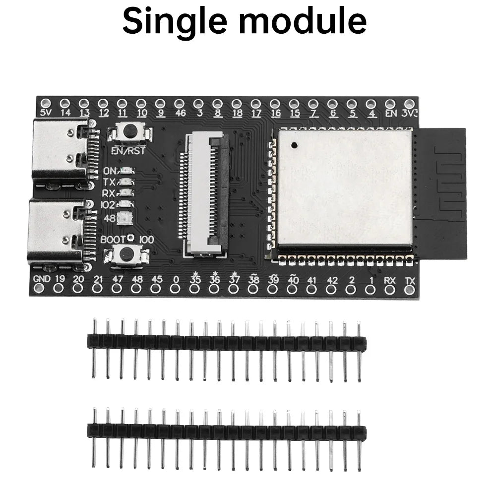 ESP32-S3 CAM Wi-Fi and Bluetooth Development Board, ESP32-S3-WROOM-1 N16R8 Module, OV2640/OV5640/OV3660 Camera, Dual Type-C Port