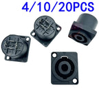 4/10/20pcs Panel Mount 4-Pole Audio Socket with Locking Mechanism - Suitable for Speaker & Amplifier Setups NL4MP
