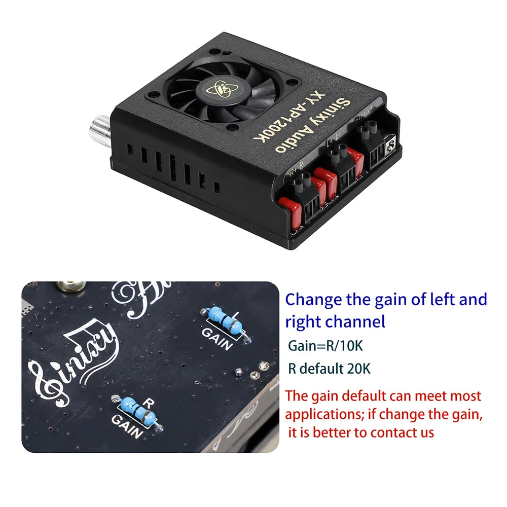 1200W 10A Pure Power Amplifier Module 2.0 600W+600W Stereo Digital Audio Amplifier TPA3255 Amplifier Chip DC 18-51V XY-AP1200K