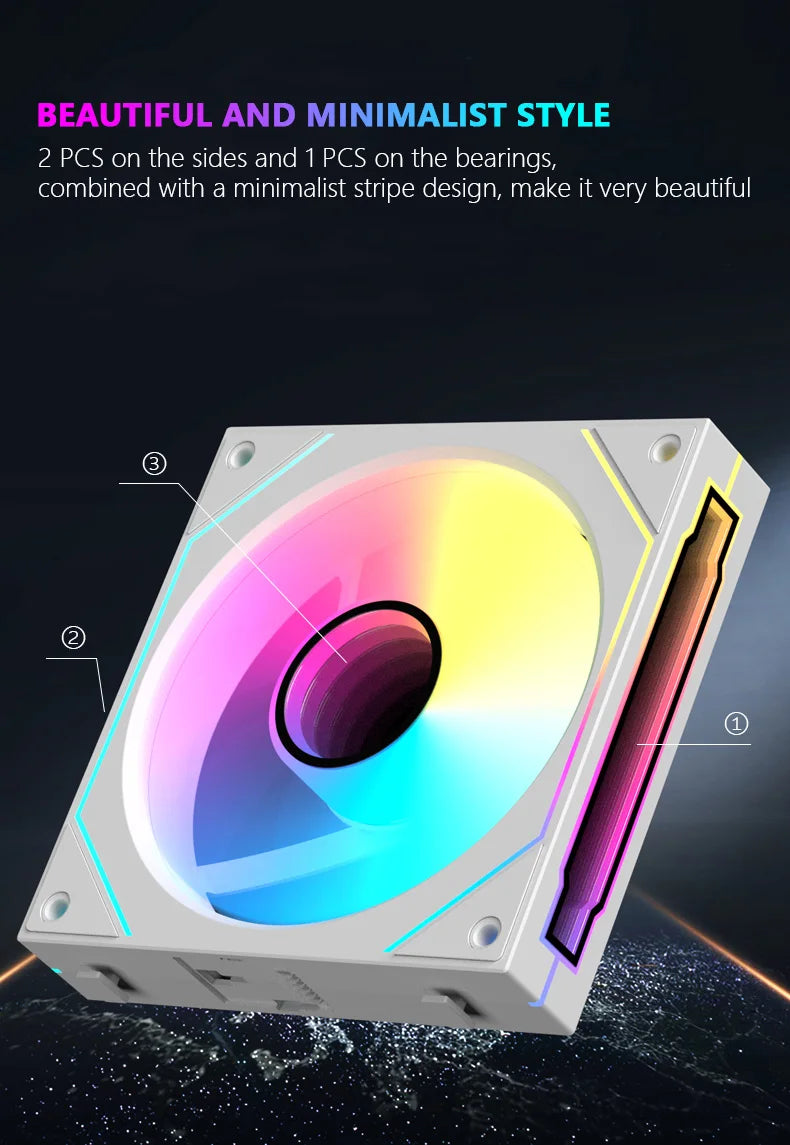 JUMPEAK MX120 240mm Modular Wireless Splicing PC 120mm Case Cooling Fan ARGB Infinite Mirror Effect For Computer Water Cooler