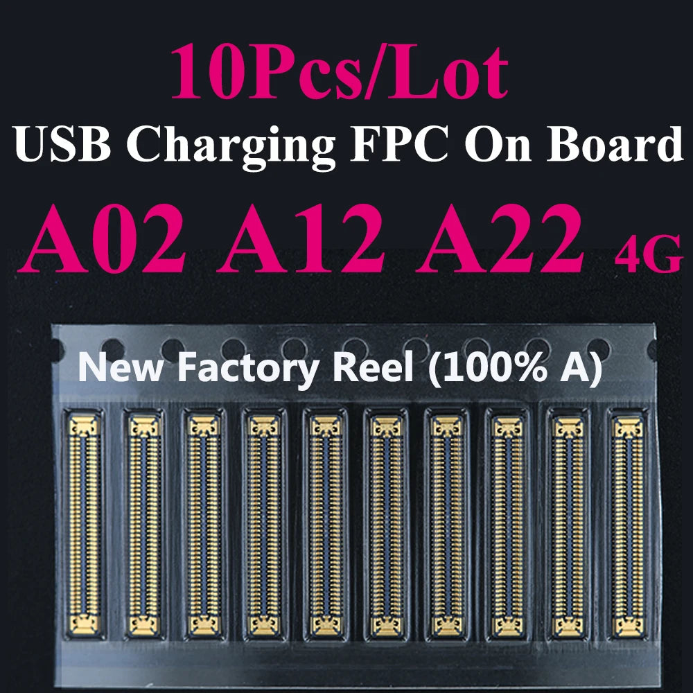 10pcs Charging FPC on MainBoard for Samsung A12 A22 A52 A55 A56 A13 A33 A34 A51 A71 A40 A80 A21S A05 A06 A07 FPC Connector Port