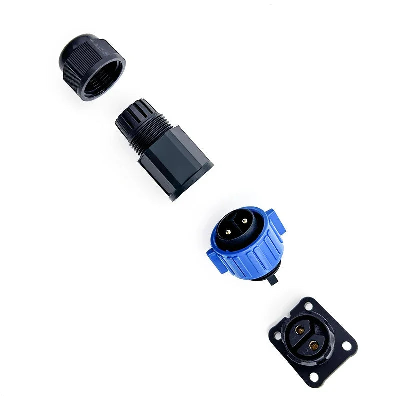 50A M25 Self-locking Waterproof Plug Cable IP67 2 3 Pin Power Charging Connector Large Current Male Female Aviation Plug Socket