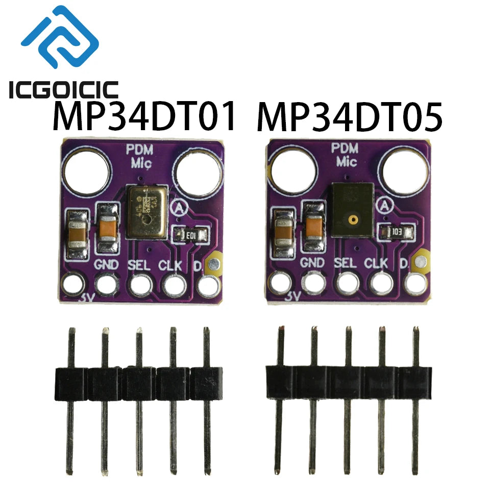 MP34DT01/MP34DT05 Digital MEMS Microphone Module – PDM Output, 64dB SNR, 20Hz-20kHz for STM32 Raspberry Pi