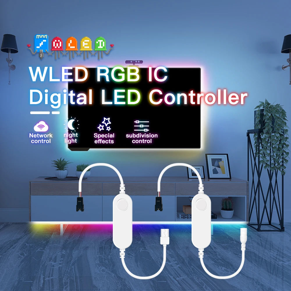 GLEDOPTO WLED ESP32 ESP8266 Ultra Mini LED Controller Multi Color RGB IC Addressable for Table Computer TV Backlight Dynamic ICs