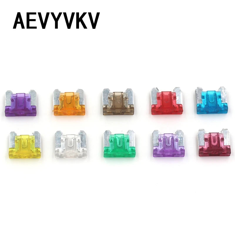 10pcs Micro Car Fuses Automotive Blade Type Mini Fuse Assortment Blade Fuse Set 2A 3A 5A 7.5A 10A 15A 20A 25A 30A 35A 40A