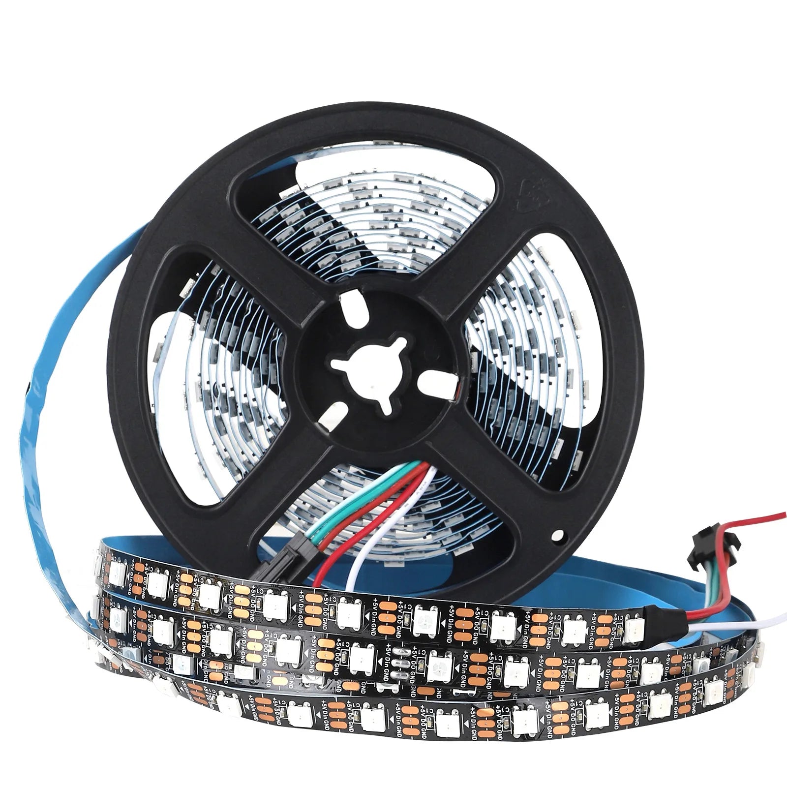 WS2812B RGB IC Smart LED Strip 5050 Individually Addressable IC 30/60/144Pixels/Leds/m Light DC 5V Black IP30 IP67 Waterproof