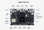 Khadas Edge2 ARM PC/Maker Kit RK3588S2 Single Board Computer with 8-core 64-bit CPU, ARM Mali-G610 MP4 GPU, 6 TOPS AI NPU Wi-Fi