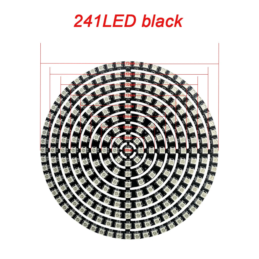 WS2812B Addressable LED Pixel Ring 8 to 241Leds WS2812 5050 RGB LED Diode Ring Color IC Built-in LED