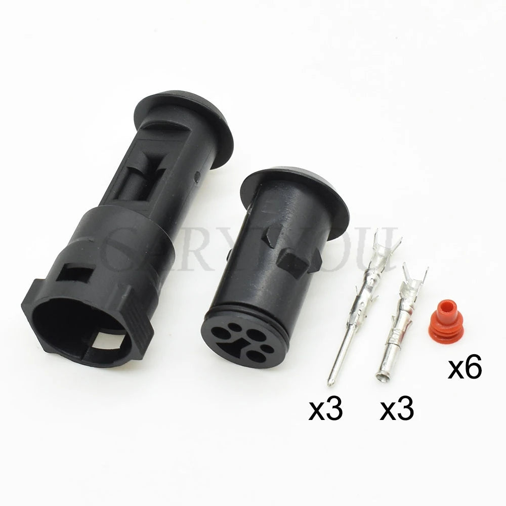 1 Set 3 Pin 1.5mm 1-926554-1 Black Male Female Auto Waterproof Connector DJ3031-1.5-11/21 Plug Round Sheath