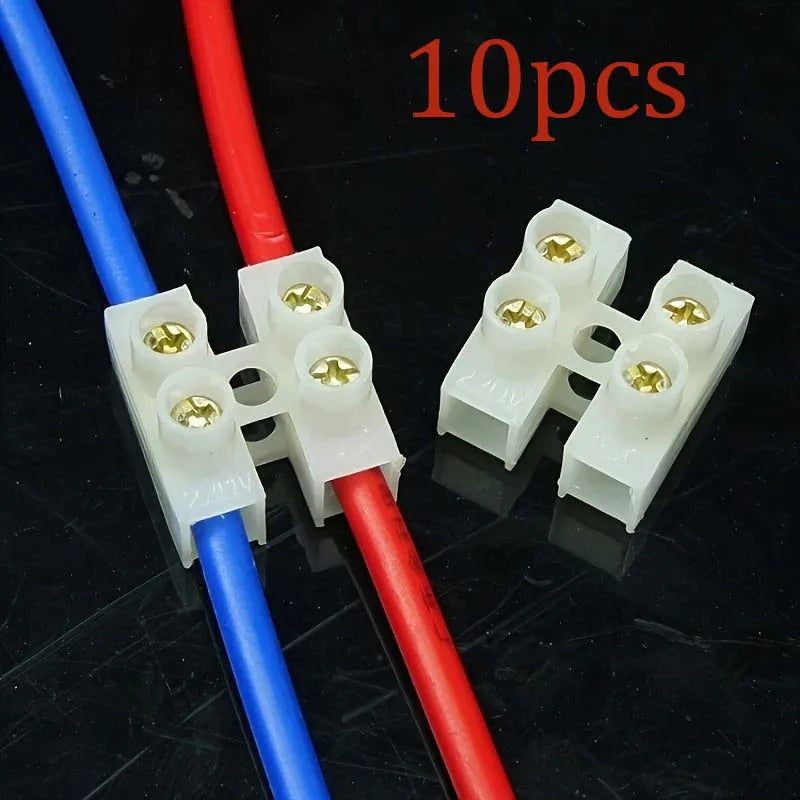 10Pcs 2P Terminal Block Plastic Wire Connector Screw Cable Connector Wire Connector Strip