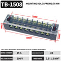 1PCS- TB1508 Dual Row Thick Copper Screw Terminal Block Flame Retardant Grounding Strip Wire Connector 600V 15A