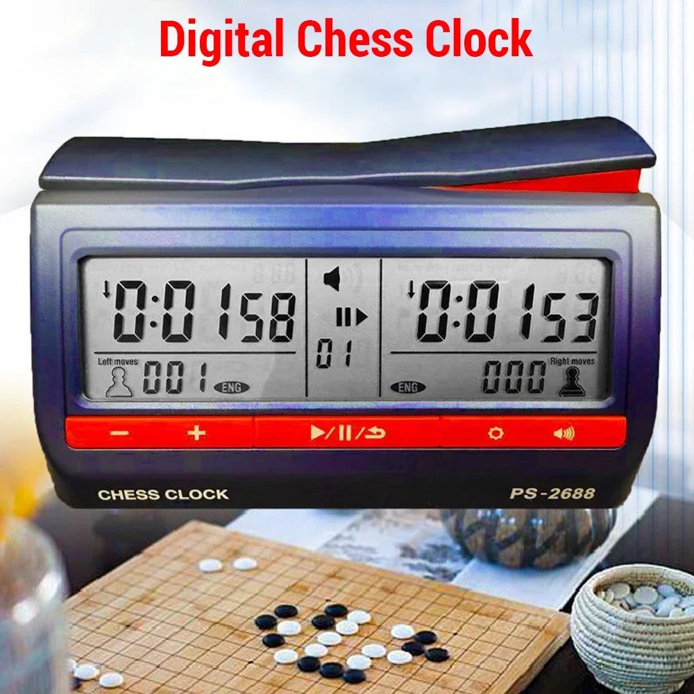 Digital Chess Clock LCD Screen ABS International Checkers Timer for Board Games and Chess I-Go Games And Other Games
