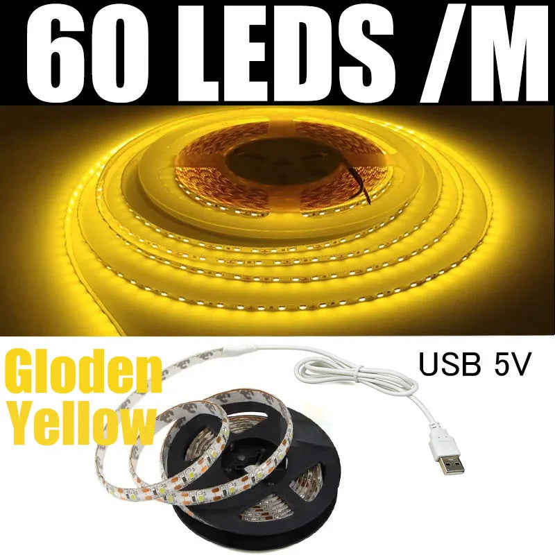 5M USB LED Strip Light 5V 3528 1 Meter 5 Meter White Warm White Pink Green Blue Red SMD RibbonKitchen Light Under Cabinet Lamp