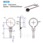 5PCS Micro DC Vibration Motor 0820 0827 0834 1027 1020 1030 1034 Mobile Phone Vibration Flat Motor DC3-5V