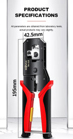 ROVLL RJ45 RJ11 Crimping Tool Ethernet Cable Stripper Cutter Plier for Cat6 Cat5e 8P8C 6P Connectors with 10Pcs RJ45 Plug