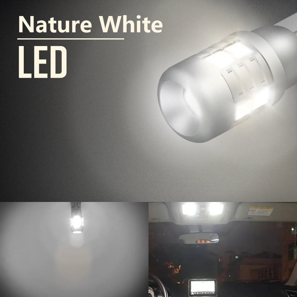 Stella 2pcs 9-46V T10 LED W5W 3000k Warm White 4300K Nature White 6000K Cold White High Bright Lamp Canbus Bulb 9SMD 3030 Chip