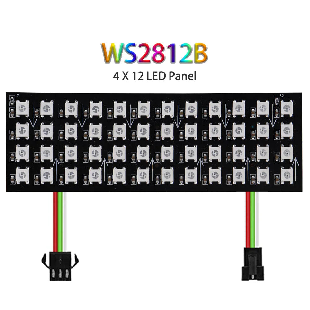 WS2812B Mini LED Digital Flexible Individually Addressable Panel 4X12 48Pixels WS2812IC Module Matrix Screen DC5V