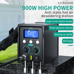 LUXIANZI 8589D+ 2 IN 1 Hot Air Gun Soldering Station With LED Digital Display For BGA PCB IC Repair Tool SMD Rework Station