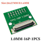 FFC/FPC Adapter Board with Soldered 1.0MM Flip Cover Lower Connector Straight or Bent Pins Available, 4/6/8/10/12/14/16/20/30P