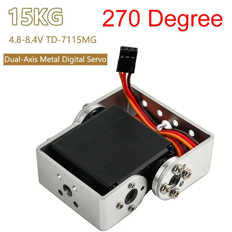 15/20/25/30/35kg Metal Digital Servo 4.8-8.4V 180/270 Degree Dual-Axis Servo Brushed Motor Angle Control for Robots RC Cars