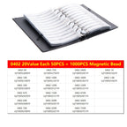 0402 0603 SMD Ferrite Bead Inductance Sample Book Magnetic Laminated Sheet Magnetic Beads Inductance Book Sample Kit 0805 1206