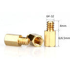 20Pcs 6#-32 Hex Brass Standoff Spacer Pillars, 6mm/6.5mm + 4mm Hex Spacers for PC Motherboard Case Mounting Hardware