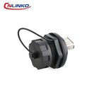CNLINKO Waterproof USB 2.0/3.0 Connector – Industrial Electrical Receptacle, Data Transfer Female Socket for Harsh Environment
