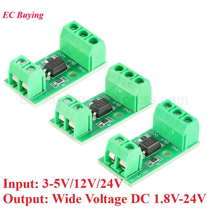 5Pcs/1pc 1 Channel Way Optocoupler Isolation Module 3-5V/12V/24V Photoelectric Isolator Anti-interference PLC Drive Motor Board