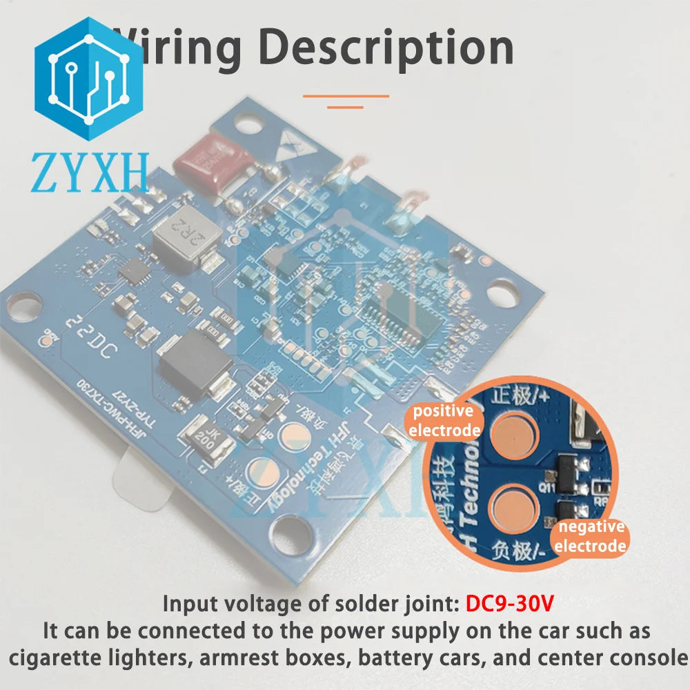20W 22W Car Wireless Charging Mobile Phone Wireless Charger Module with Three Coil Transmission End 24V 12V Wide Voltage