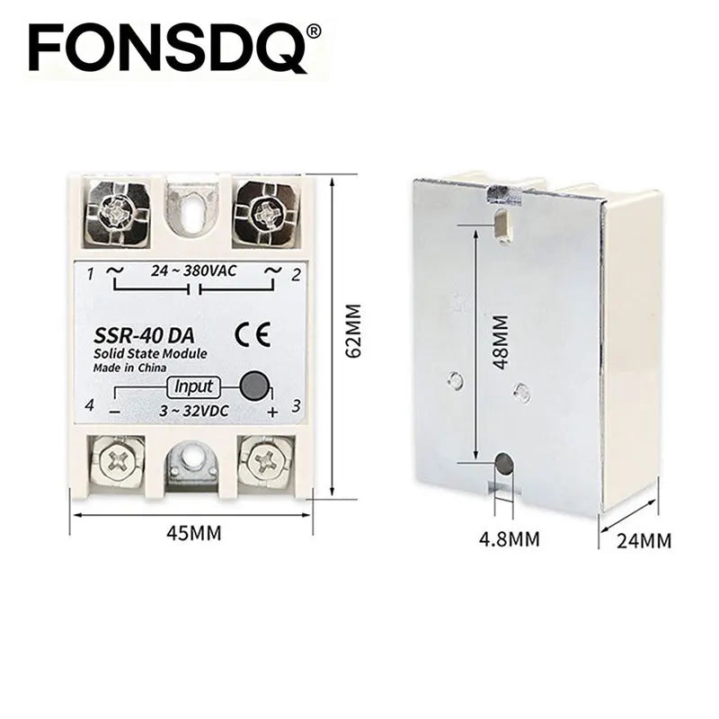 Single Phase Solid State Relay SSR 3-32VDC Input 24-480VAC Output Industrial Temperature Control Switch