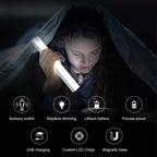 Motion Sensor Light Night Light USB Rechargeable Lamp Cabinet Wardrobe Lamp Staircase Backlight For Kitchen 3colors in one Lamp