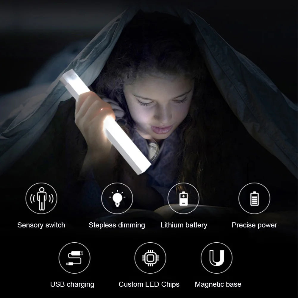 Motion Sensor Light Night Light USB Rechargeable Lamp Cabinet Wardrobe Lamp Staircase Backlight For Kitchen 3colors in one Lamp