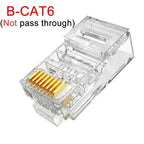 1-50Pcs CAT6 RJ45 Ends Pass Through Ethernet Cable Crimp Connectors CAT5E UTP Network Unshielded Modular Plug for PC Computer