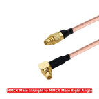 MMCX Male Straight Right Angle 90 Degree to SMA Female Male Flange Panel Mount RG316 Pigtail FPV Antenna Extension Cable for RC