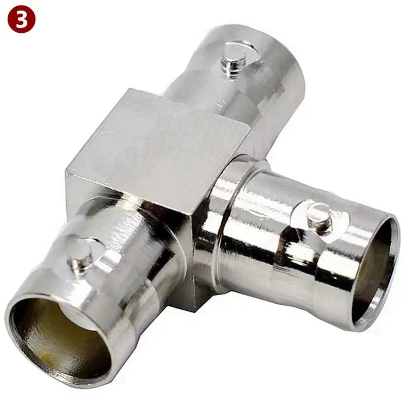 Q9 BNC Male Female Connector Tee Type 3Way Splitter BNC To BNC Male Female 90 Degree Right Angle Brass RF Coaxialc